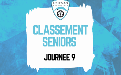 CLASSEMENT | LES CLASSEMENTS SÉNIORS APRÈS LA 9ÈME JOURNÉE