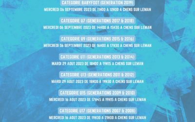 SPORTIF | DATES DES REPRISES DES ENTRAINEMENTS PAR CATÉGORIE SAISON 2023-2024