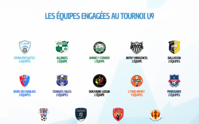 TOURNOI U9 | LES ÉQUIPES ENGAGÉES AU TOURNOI DU FC LÉMAN PRESQU&rsquo;ÎLE